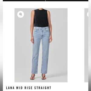 Agolde Lana mid Rise Straight Fiction